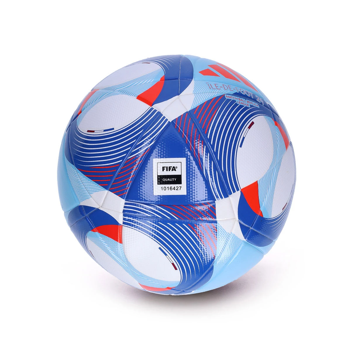Ball adidas Ile De Foot 2024 League White Solar red Clear sky Team royal blue Futbol Emotion