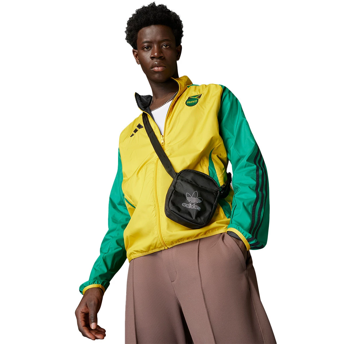 Jacket adidas Jamaica Pre Match Olympic Games 2024 Hazy Yellow Bold Green Black Futbol Emotion