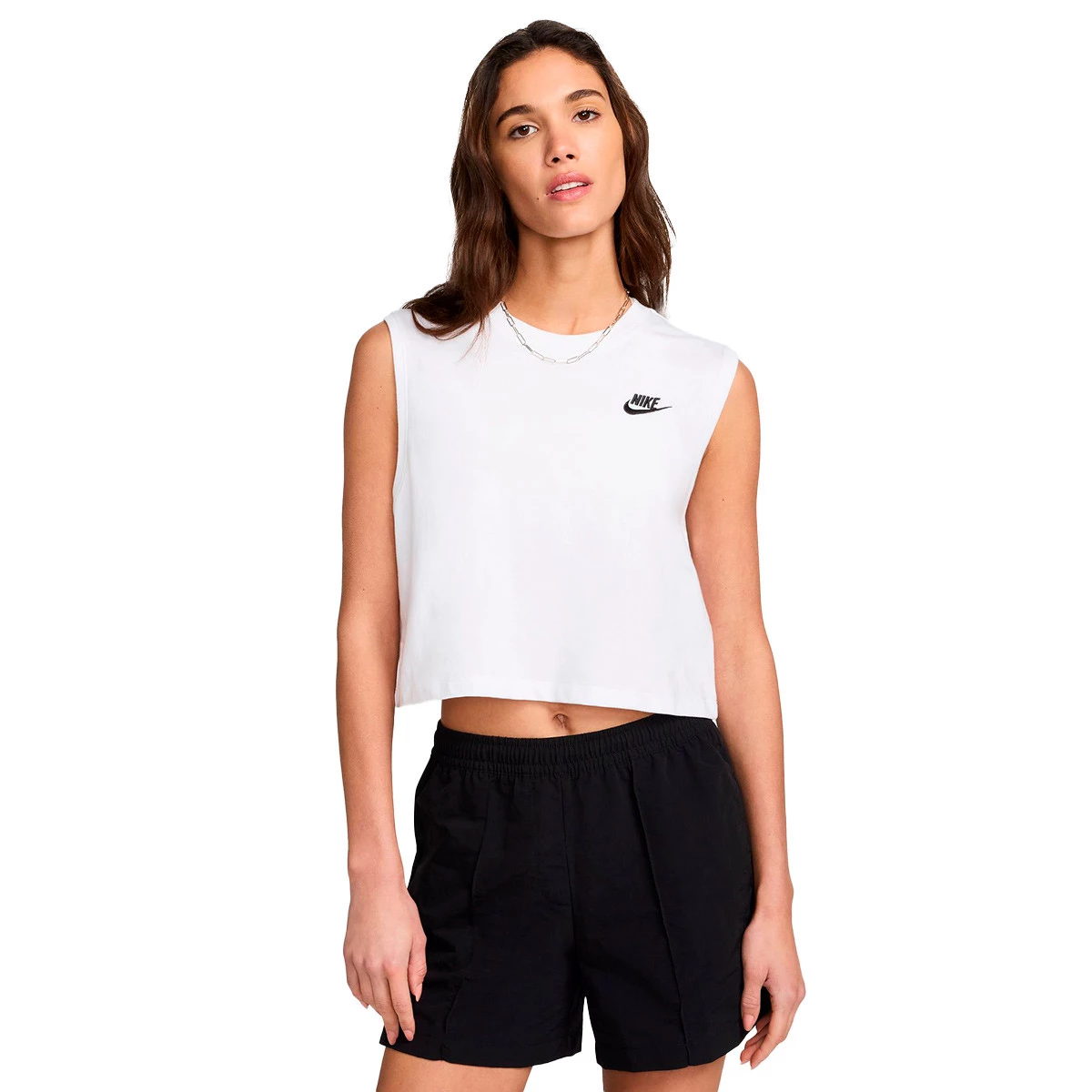 Maglia Nike Club Small Logo da Donna Bianco Nero Futbol Emotion