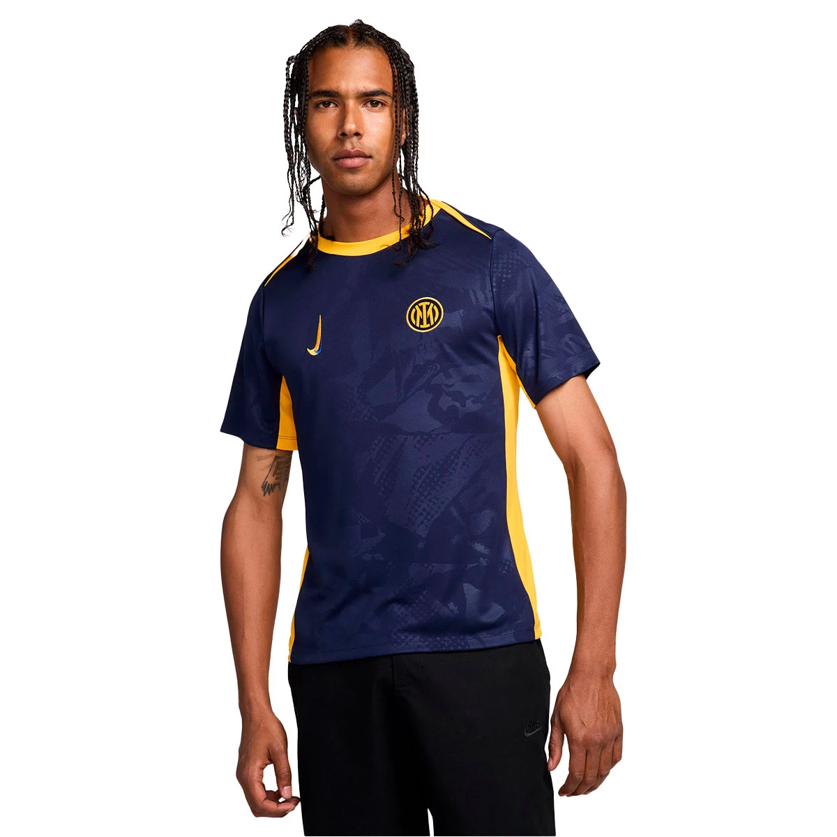 Jersey Nike Inter Milan 2024 2025 Pre Match Blackened Blue University Gold Lyon Blue Futbol Emotion