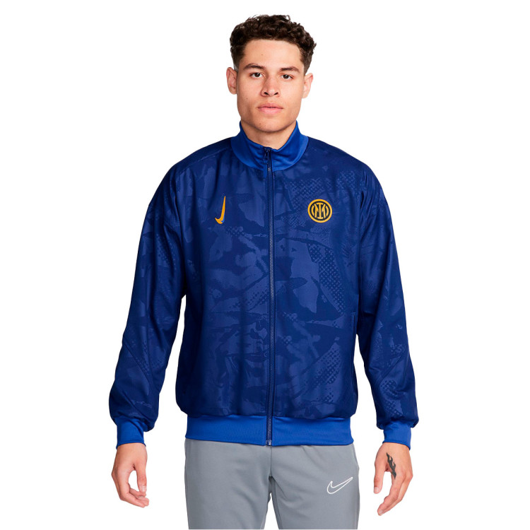 Jacket Nike Inter Milan 2024 2025 Pre Match Deep Royal Blue Lyon Blue University Gold Futbol Emotion