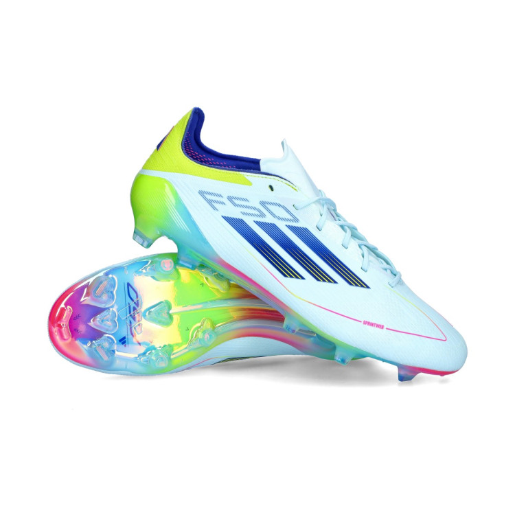 Chaussure de football adidas F50 Elite FG Almost Blue Semi Lucid Blue Semi Solar Yellow Futbol Emotion