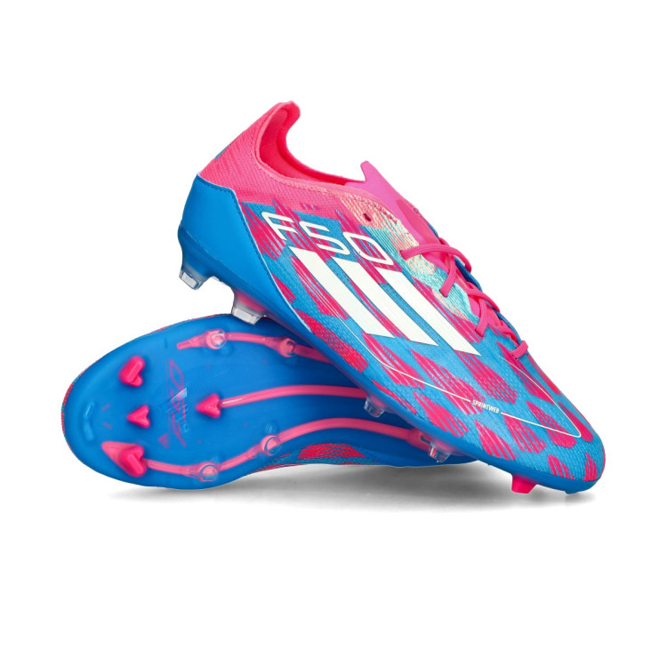Football Boots adidas Kids F50 Pro FG Solar Blue-White-Solar Pink