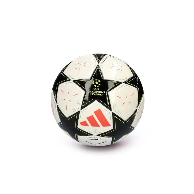Balon adidas Mini Champions League 2024 2025 League Phase White Black Platin Met. Team Solar Yellow Futbol Emotion