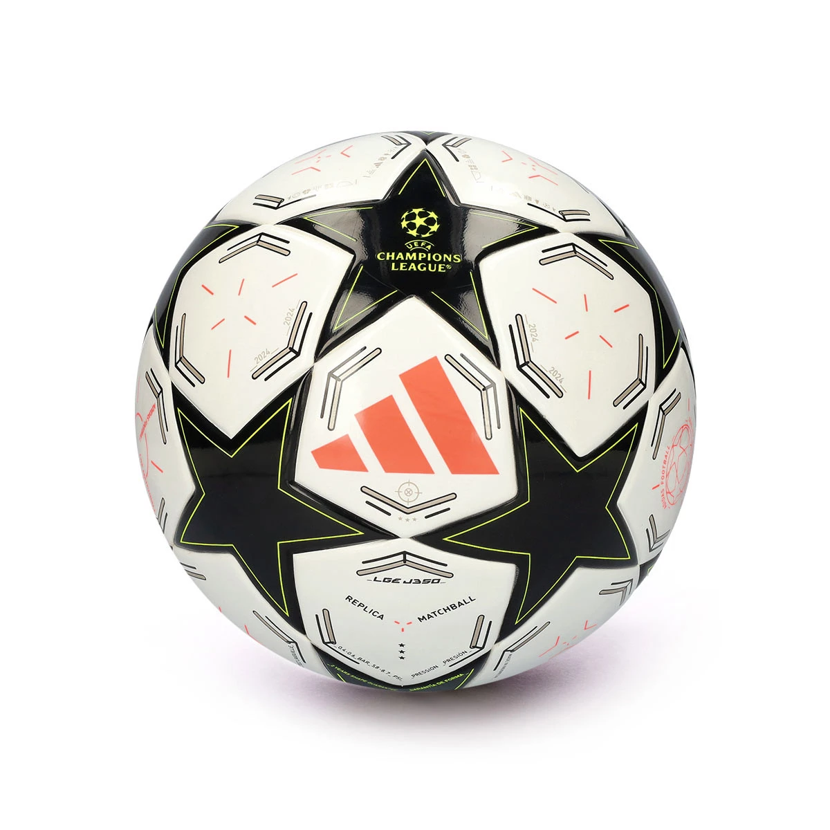 Ball adidas Champions League 2024 2025 League Phase 350gr White Black Platin Met. Team Solar Yellow Futbol Emotion