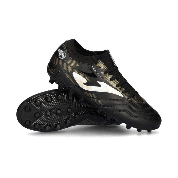 Football Boots Joma Powerful AG Black-Golden - Fútbol Emotion