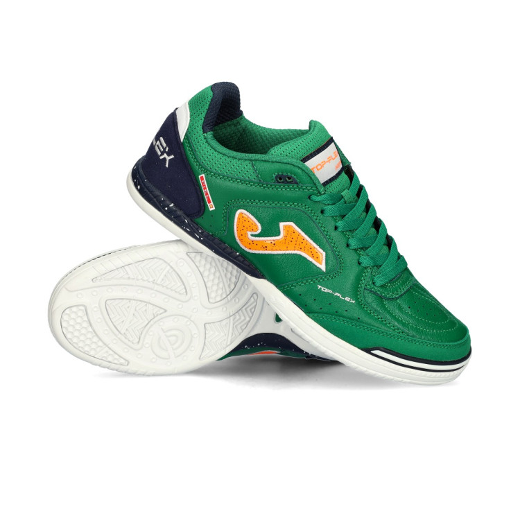 JOMA TOP FLEXのフットサルシューズ★ 25.5cmグリーン×ネイビー Futsal Shoes Joma Top Flex Green - Fútbol Emotion