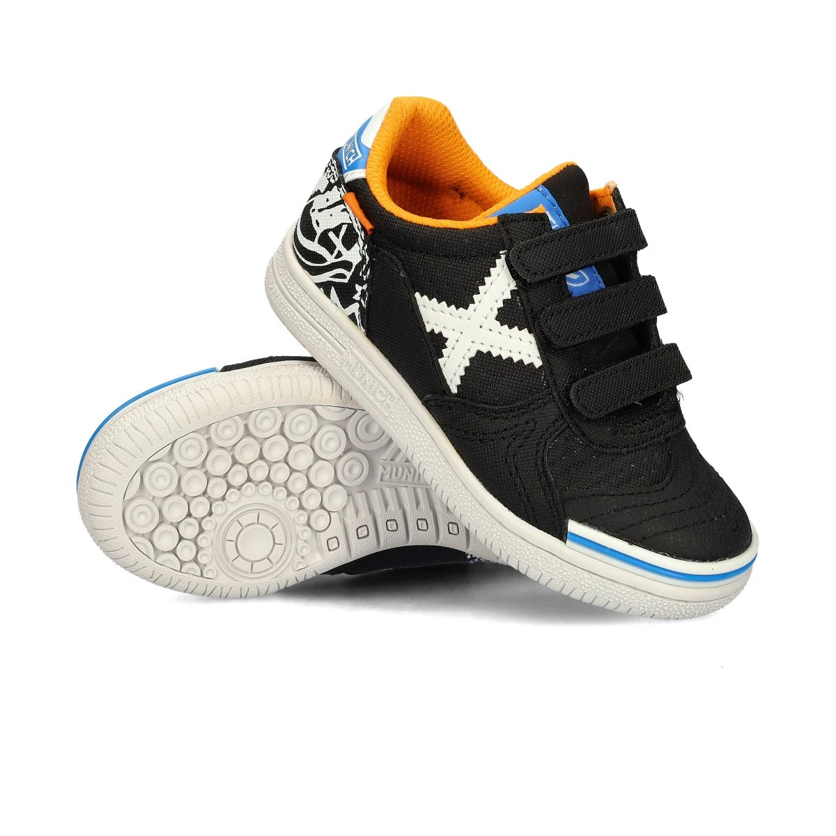 Scarpe Munich G 3 A strappo da Bambino Nero Futbol Emotion