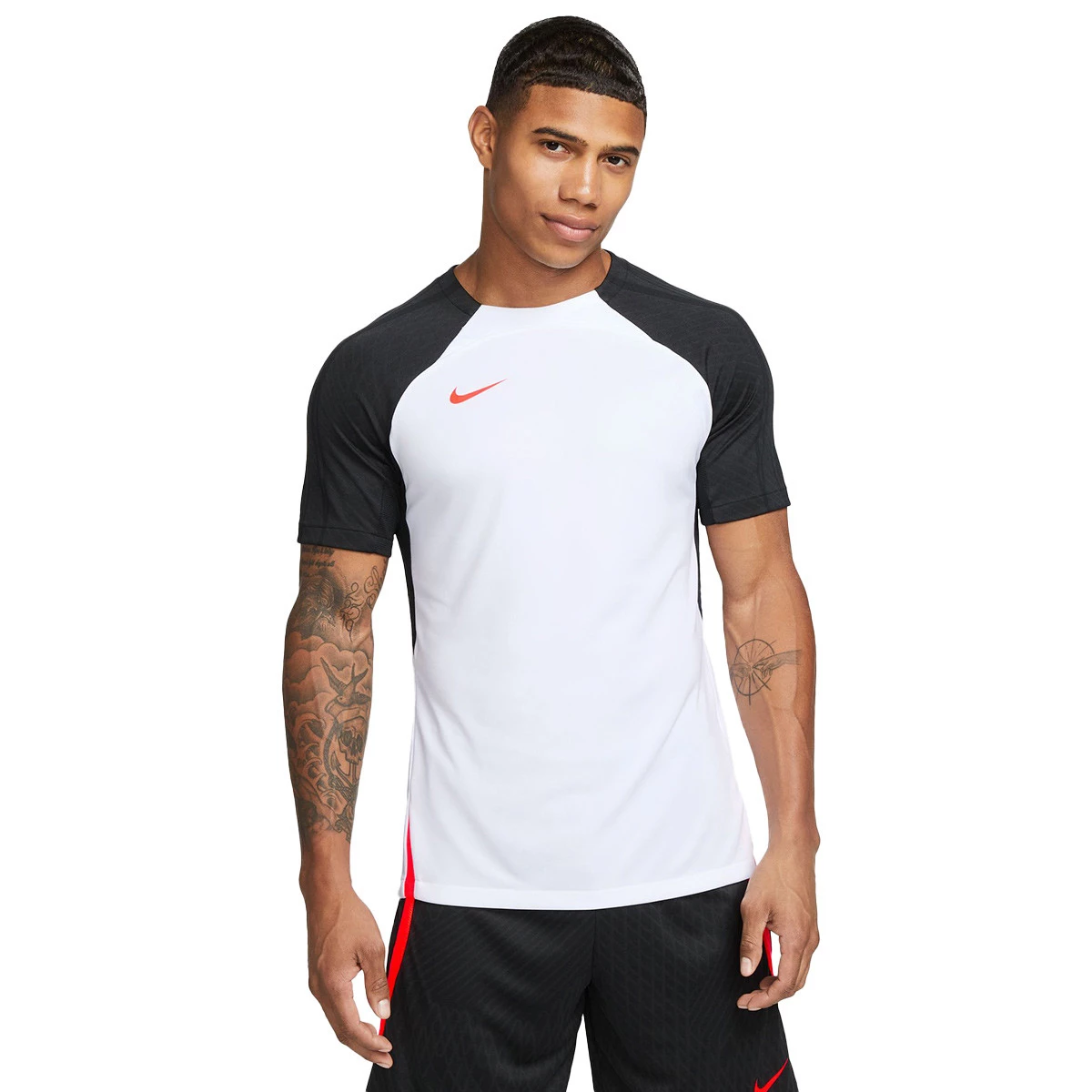 Jersey Nike Dri Fit Strike White Black Bright Crimson Futbol Emotion