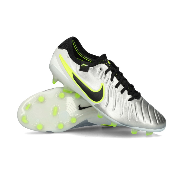 Football Boots Nike Tiempo Legend 10 Elite FG Mtlc Silver Black Volt Futbol Emotion