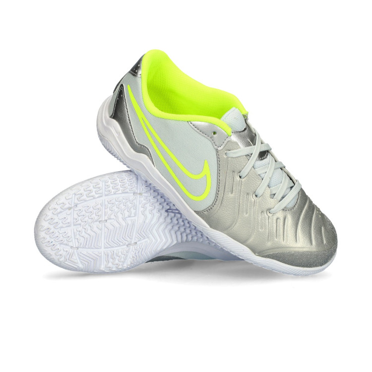 Futsal Shoes Nike Kids Tiempo Legend 10 Academy IC Mtlc Silver