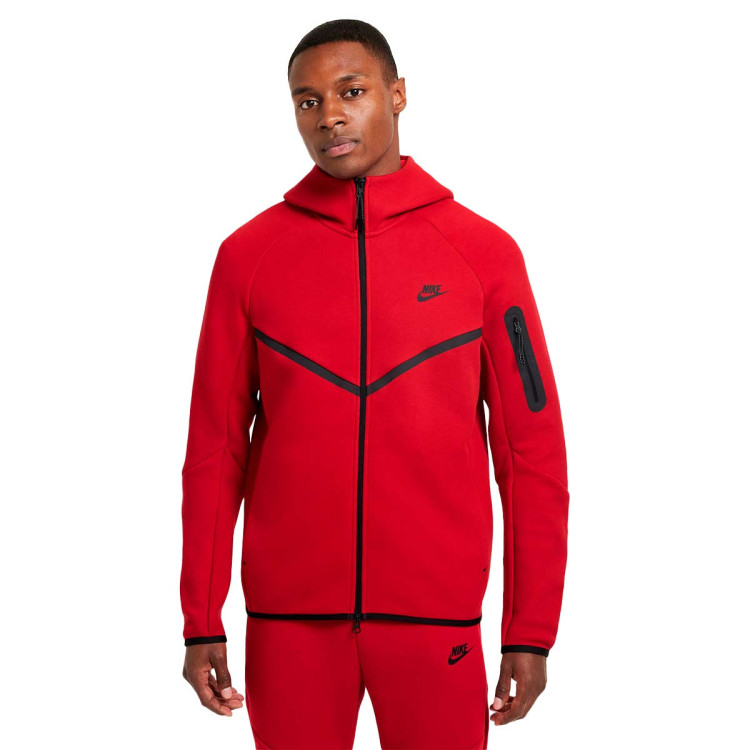 nike hoodie red black