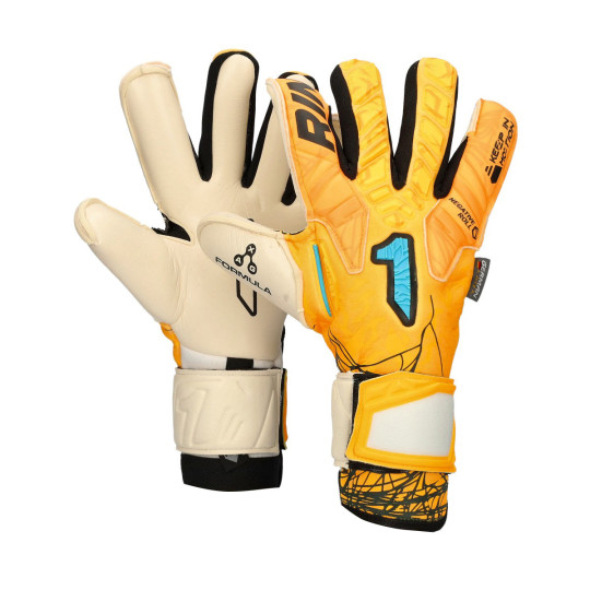 Gants De Gardien De But Rinat Egotiko Avenger Pro - Taille 11, Bleu - Coupe Négative Roll, Latex AXG - Pour Gazon Naturel