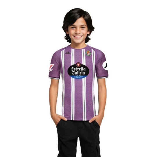 Jersey Kappa Kids Real Valladolid 2024-2025 Home Bright Violet