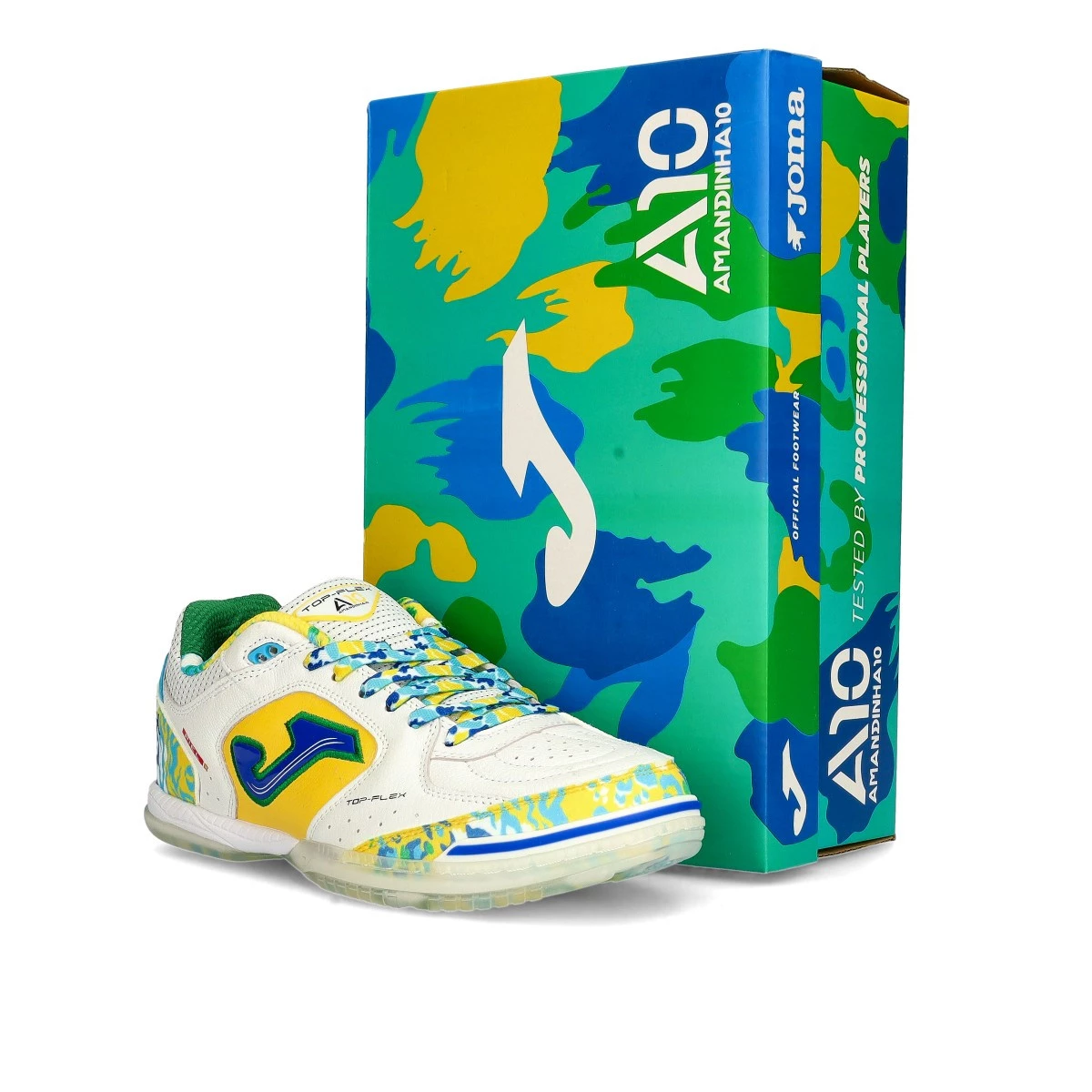 Futsal shoes Joma Top Flex Amandinha Blanco Amarillo