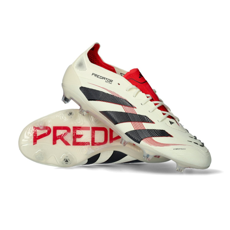 Chuteira adidas Predator Elite L FG Off White-Core Black-Pure Ruby