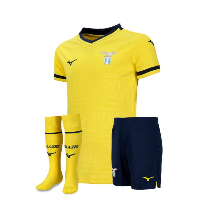 Kit Mizuno Kids Lazio 2024-2025 Away Tuscan Yellow-Navy - Fútbol