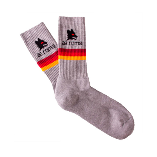 AS Roma Calcetines Casual Socks Box Set, Unisex - Adulto, Negro/Rojo, 40-46