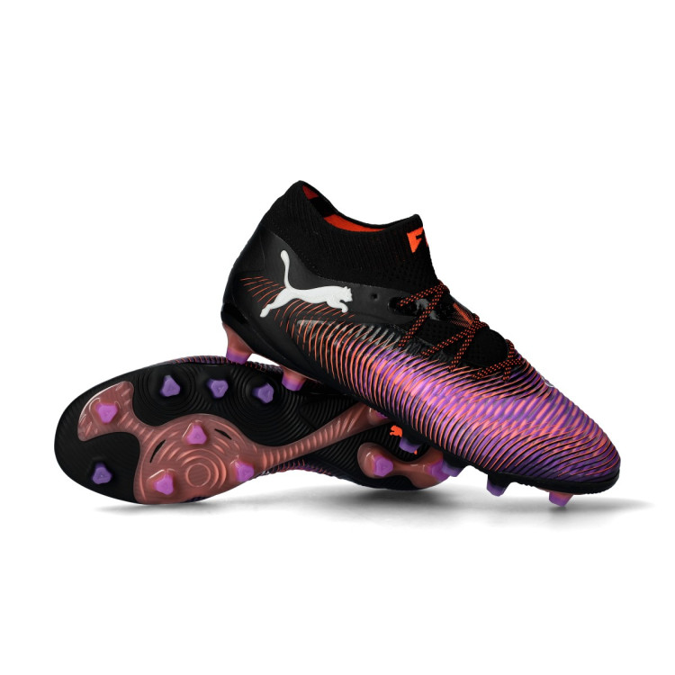 Bota de fútbol Puma Future 8 Ultimate AG Black-White-Glowing Red