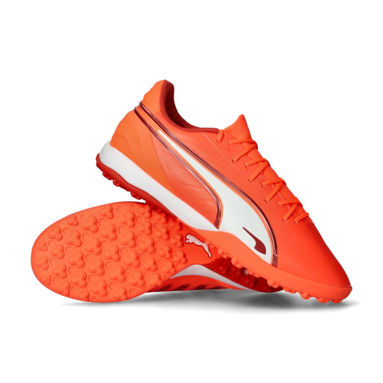 Taco de fútbol Puma King Match Turf Glowing Red-White-Red Fire