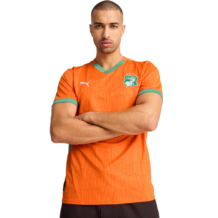 Jersey Puma Ivory Coast Africa Cup 2025 Home Orange-Jade Frost