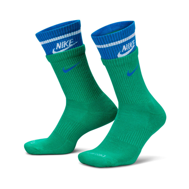 Socks Nike Everyday Plus (1 pair) Stadium Green- Laser Orange