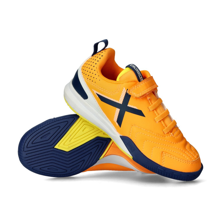 Futsal shoes Munich Rondito Cordones Elásticos Niño Orange