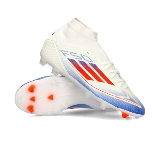 Football Boots adidas F50 League Mid FG/MG Withe-Lucblu-Solred