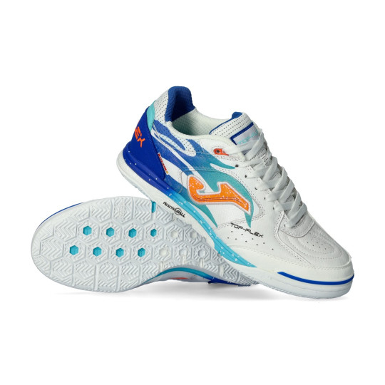 Joma Blanc Turquoise Chaussures Futsal Joma Top Flex Rebound