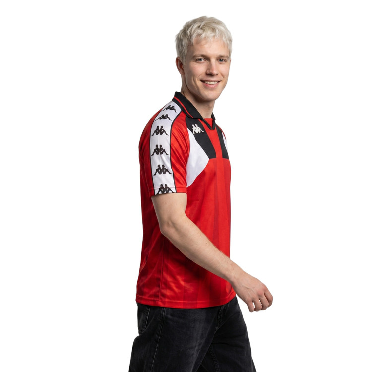 T-Shirt Kappa Retro Jersey Evicai Red Coral-Black-White - Fútbol