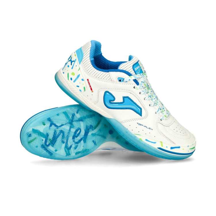Futsal Shoes Joma Top Flex Inter Movistar White-Blue Fútbol Emotion