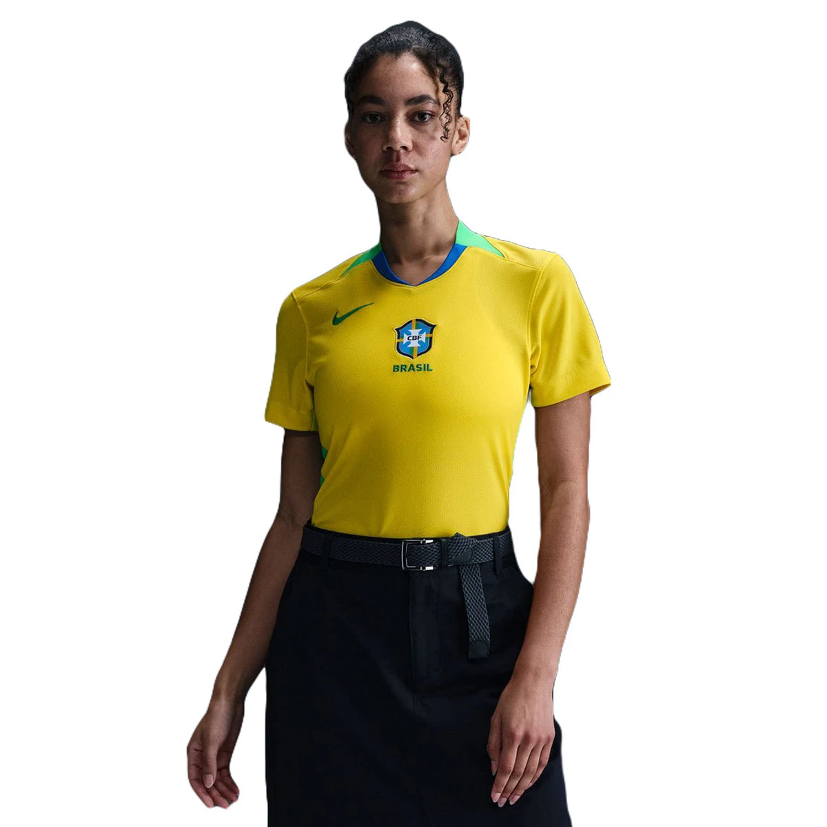Nike - Jersey Brazil Women's Copa América 2025 Home, Mujer, Lightening-Green Spark-Green Spark No Spnsr-N, S