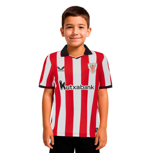 Camisola Castore Athletic Club Bilbao Primeiro Equipamento 2025-2026 Criança Racing Red-Brilliant White
