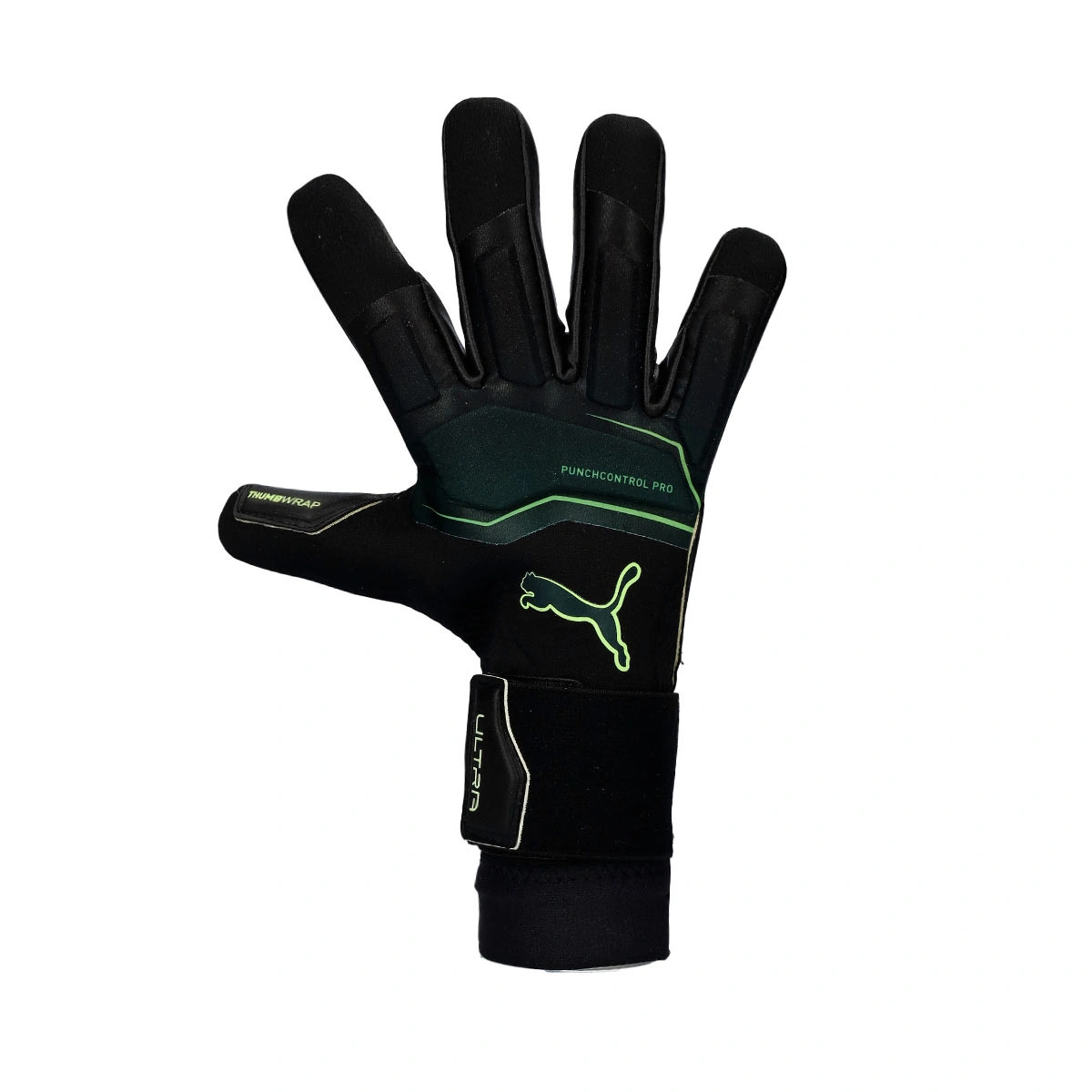 Puma - Goalkeepers glove Ultra Ultimate Hybrid, Unisex, Black-Green Terrain-Fizzy Light, 9