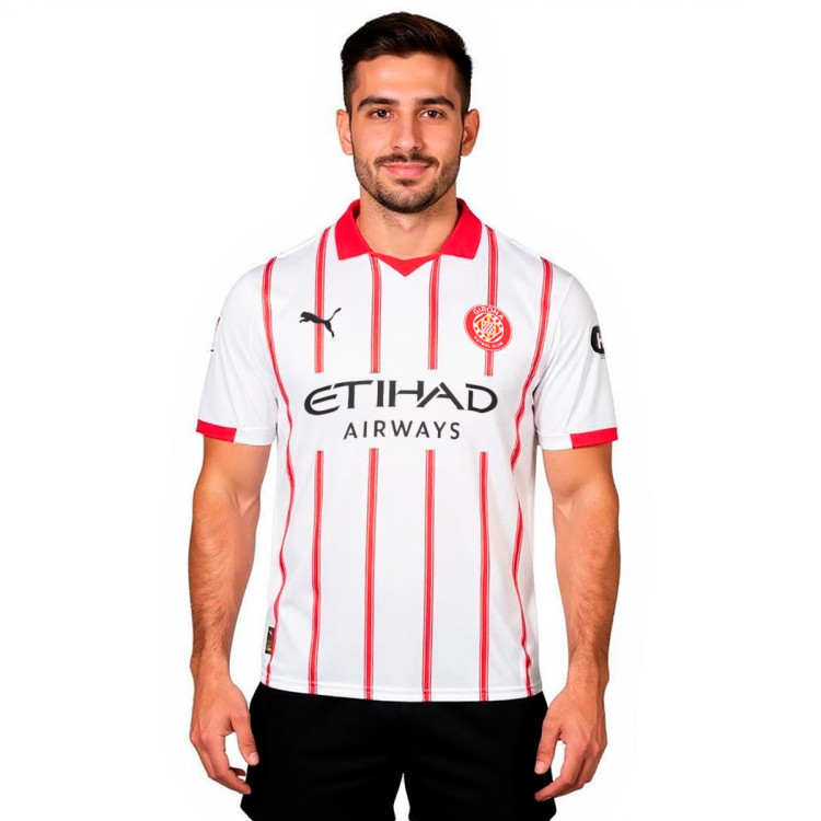 Jersey Puma Girona Fc 2025-2026 Home White-Red - Fútbol Emotion