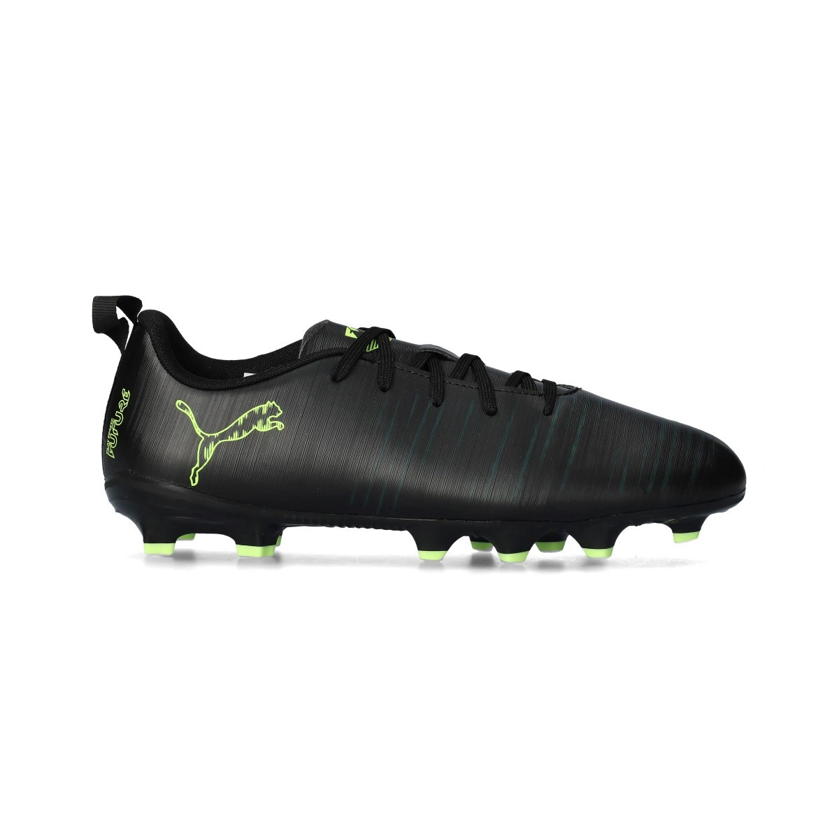 Puma - Chaussure de football Enfant Future 8 Play FG/AG, Unisex, Black-Fizzy Light-Green Terrain, 12