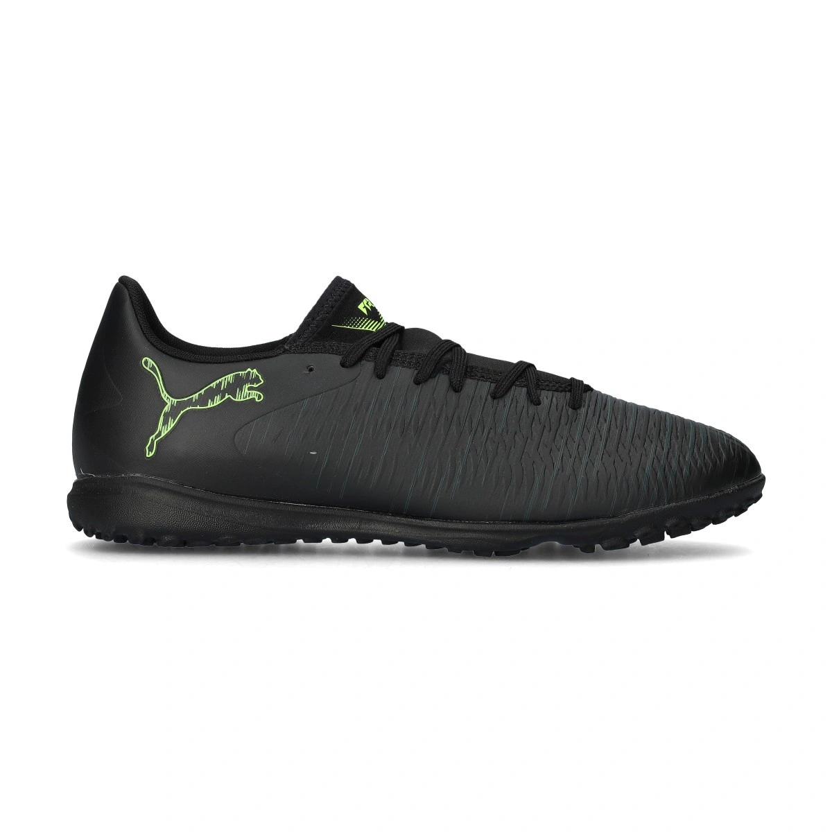 Puma - Chaussure de football Future 8 Play Turf, Unisex, Black-Fizzy Light-Green Terrain, 9.5 UK