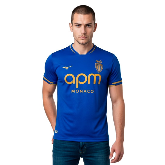 Jersey Mizuno AS Monaco 2025-2026 Away Spectrum Blue - Fútbol Emotion