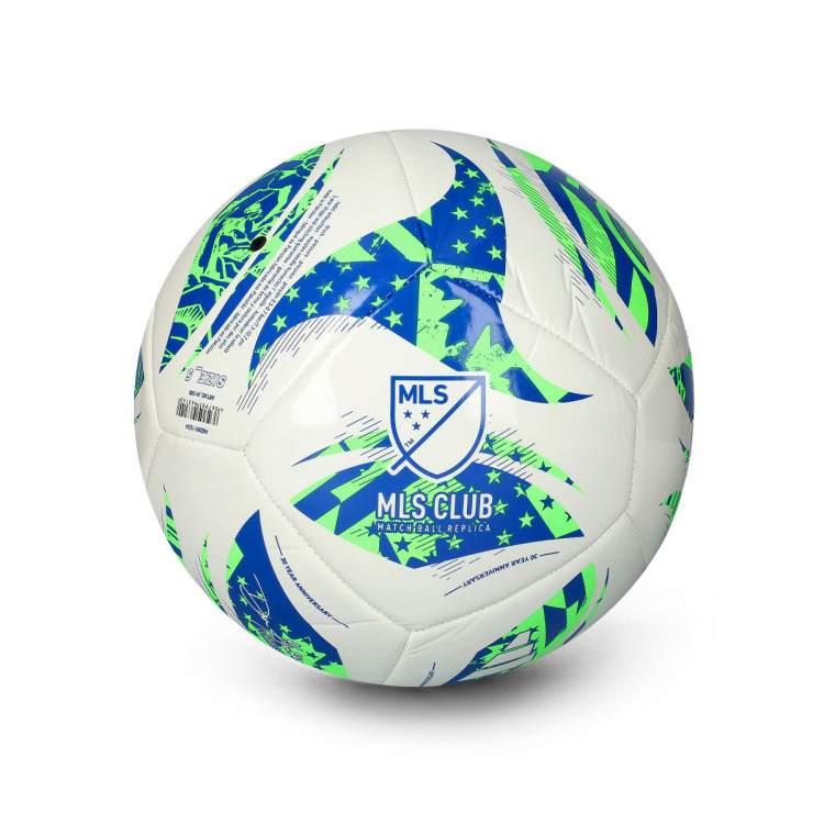 Ball adidas MLS 2025-2026 Club White-Green-Glory blue-Solar blue