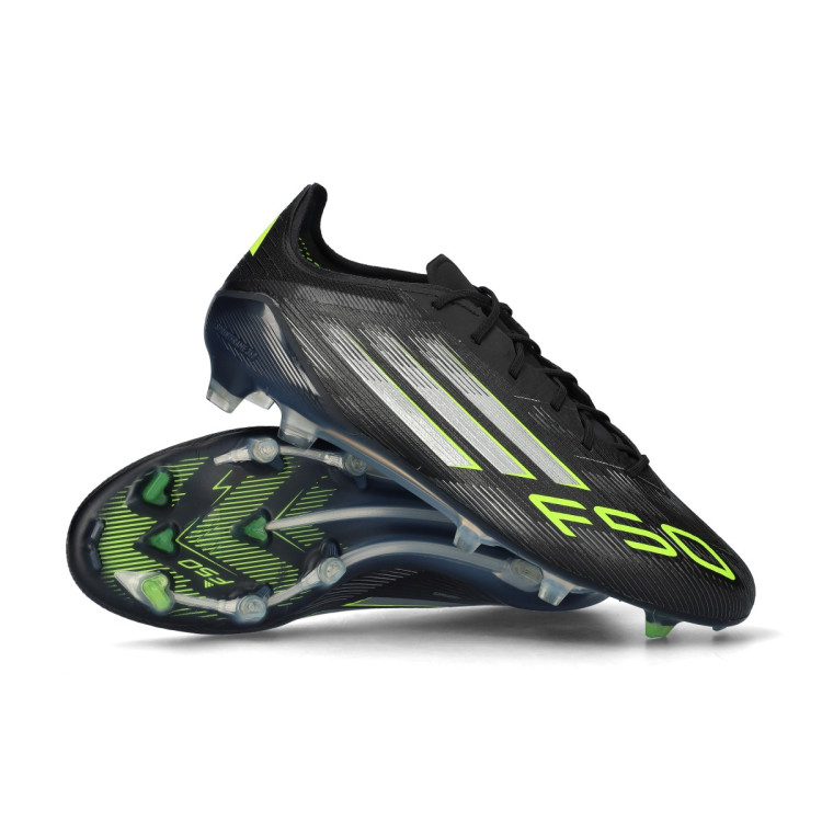 Bota de fútbol adidas F50 Elite FG Core Black-Iron Met-Lucid Lemon