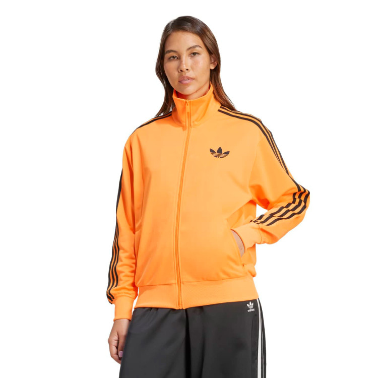 Chamarra adidas Firebird Mujer Flash Orange-Black Fútbol Emotion