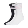 3S Crew S (3 pares)-White-Black-Clear Pink