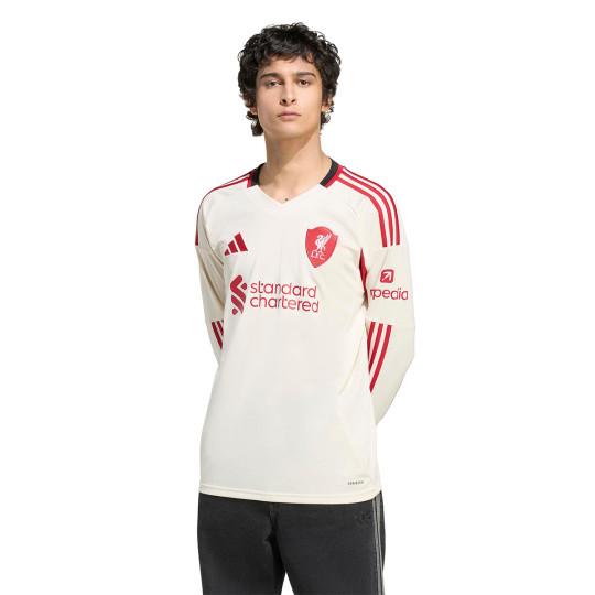 Jersey adidas Liverpool FC 2025-2026 Long Sleeve Away Wonder White