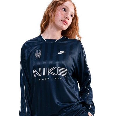 Nike Sportswear Long-Sleeve Jersey 'Midnight Navy Silt Red' (Women's) — photo 3