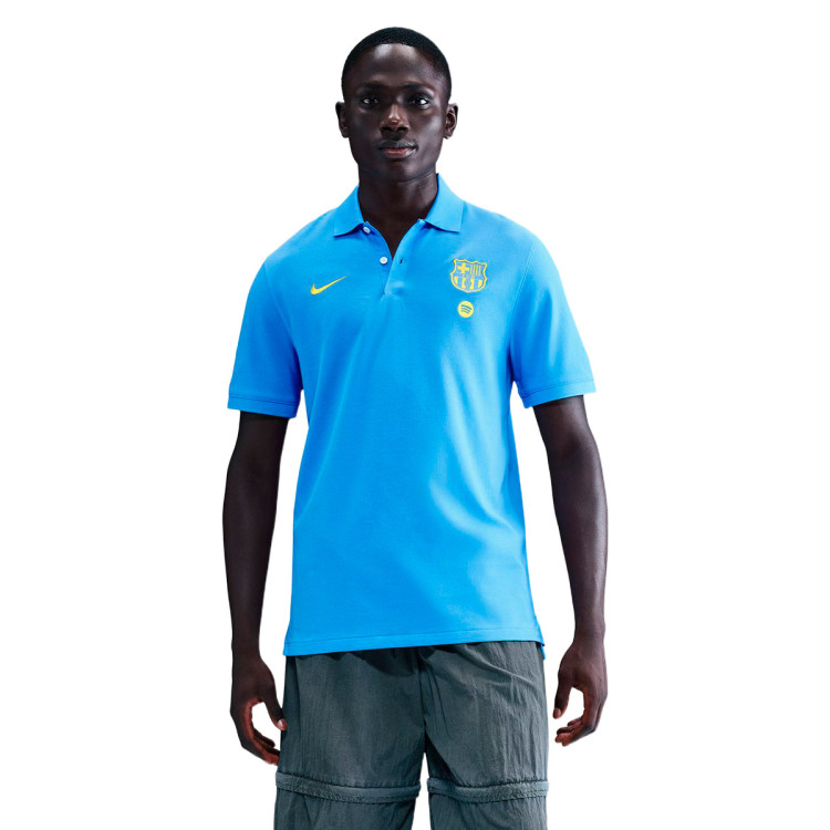 新品NIKE FC Barcelona アクアブルー シャツUSサイズXL Polo Shirt Nike FC Barcelona Fanswear 2025-2026 University Blue
