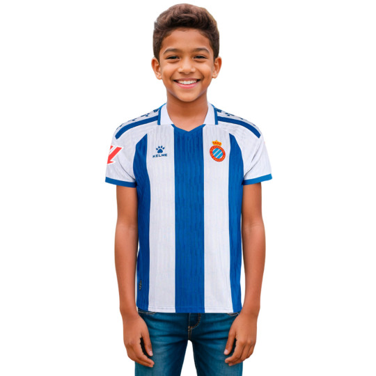 Jersey Kelme Kids RCD Espanyol 2025-2026 Home Blue-White - Fútbol