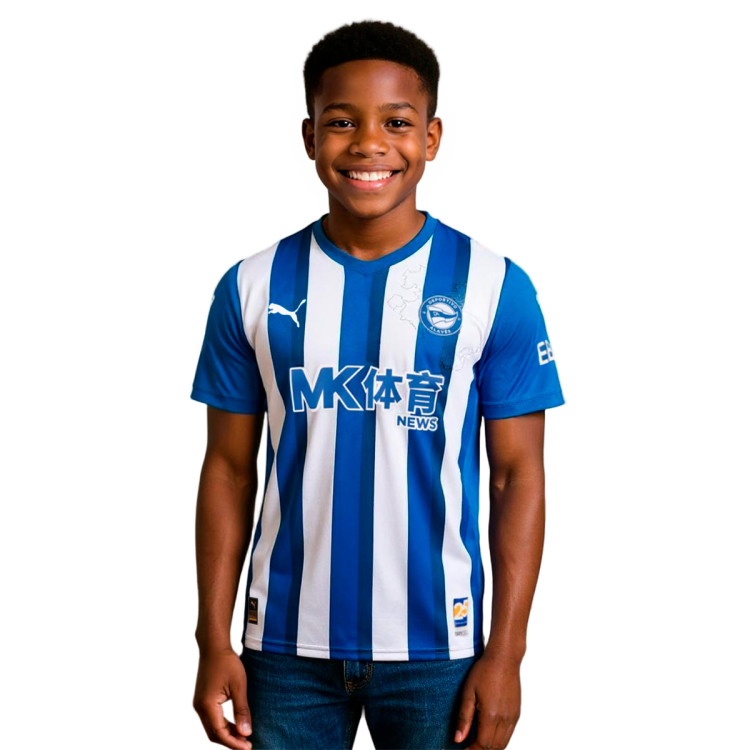 Jersey Puma Kids Alaves 2025-2026 Home Team Power Blue-White