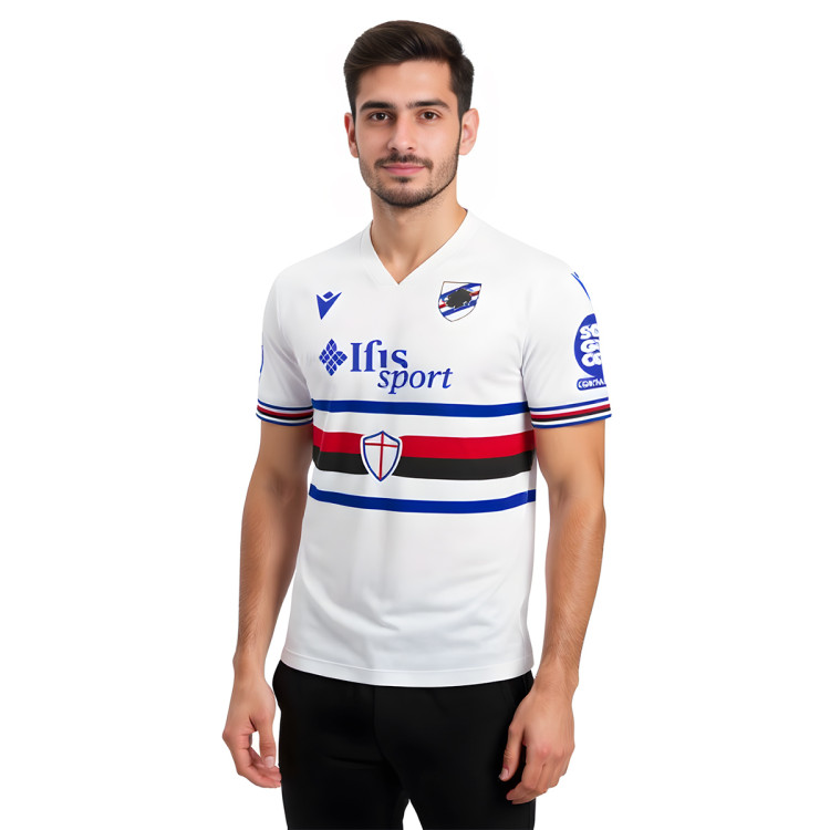 Jersey Macron Uc Sampdoria 2025-2026 Away White-Blue - Fútbol Emotion