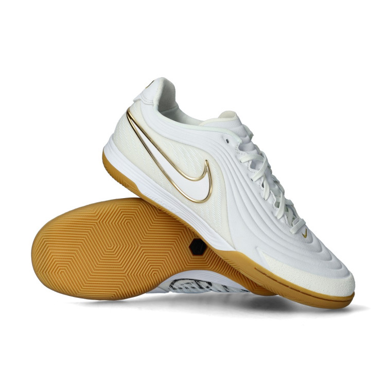 Futsal Shoes Nike Tiempo React Gato White-Mtlc Gold - Fútbol Emotion