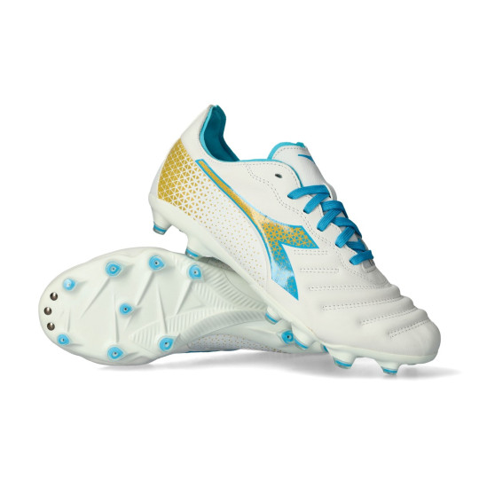 Diadora Brasil サッカーシューズ ホワイト/ブルー bota-diadora-junior-brasil-